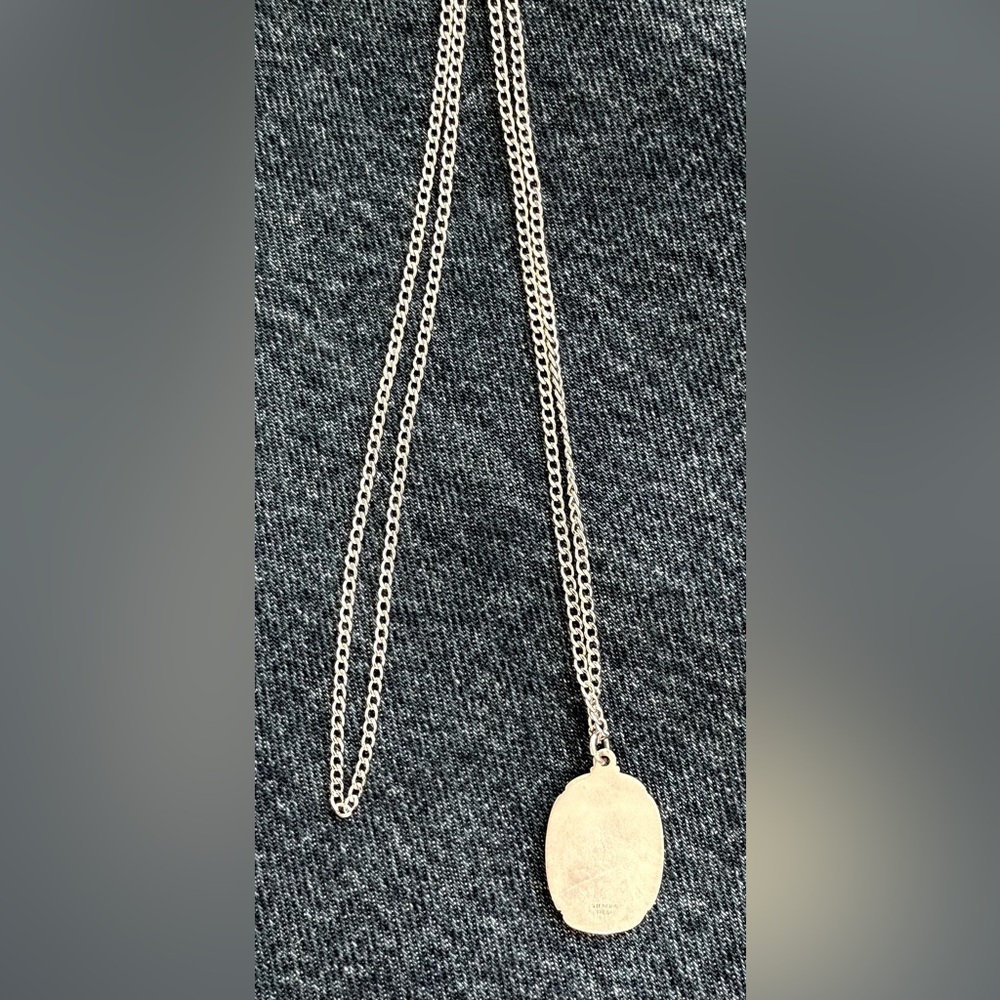 St. Christopher Necklace Sterling Silver Medal on 24" Stainless Steel Chain - Picture 3 of 9